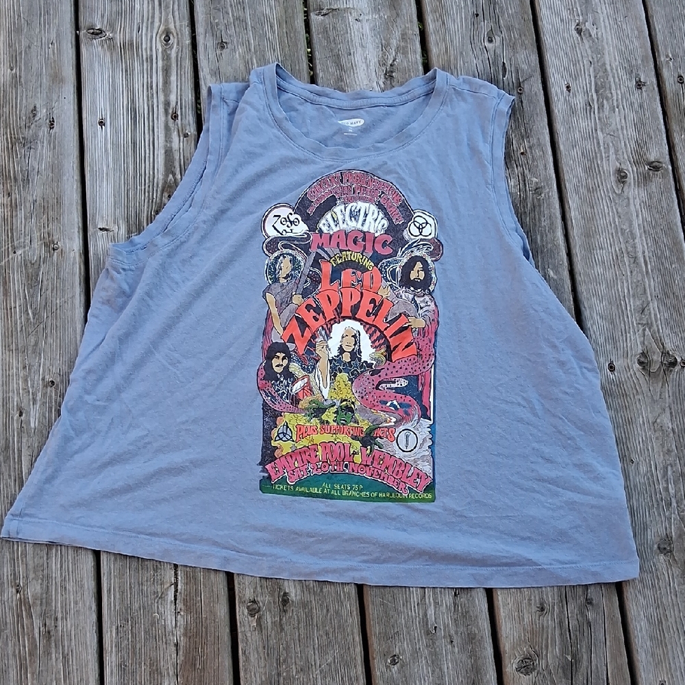 Old Navy Women's Graphic Blue Muscle Tee
